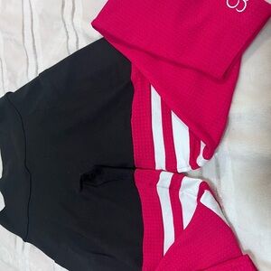 Bombshell Sportswear Black and Pink Striped Leggings